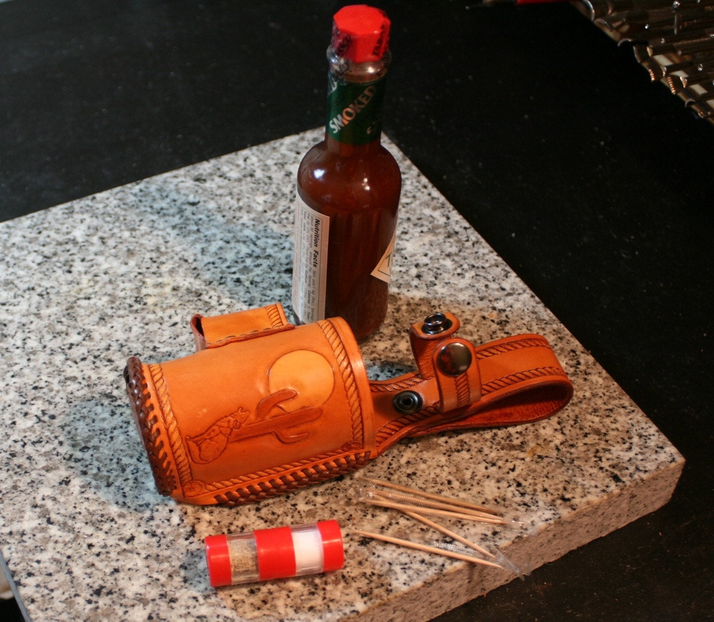 Hot Sauce Holster by lazykleather on Etsy