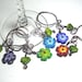 Flower Lampwork Wine Charms
