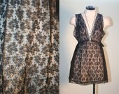 Sheer Black Lace Gypsy Babydoll Top or Swimsuit Coverup