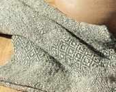 Artisan Chef's Towel, Handwoven Pine Green & Khaki Textured Cotton, Diamond Borders, Rustic Cabin, Farm Cottage Home Decor, Gourmet Baker