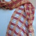 Lightweight Scarf, Handwoven Cotton Cranberry Red & Caramel Beige Lattice Weave, Spring, Summer, Autumn, Winter, Urban, Mens, Womens Fashion