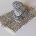 Zen Meditation Stacking Stone Cobble Rock Cairn, Natural Fiber Handwoven Mat, Shelf, Bookcase, Desk, Window Sill, Peace, Tranquility, Calm