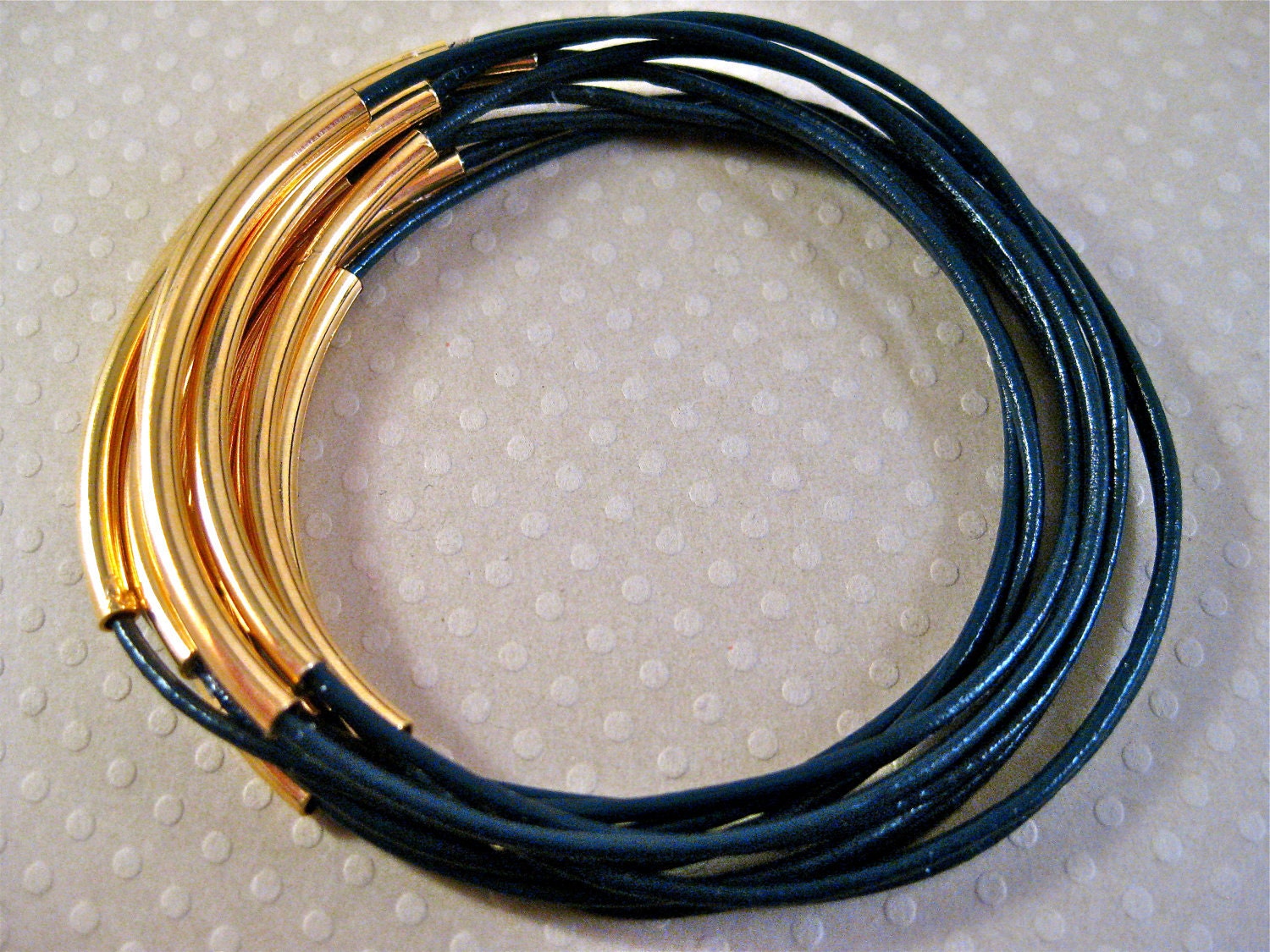 Summer Leather Bangle Bracelets Navy Blue Set of 10 Stacking Bangle Bracelets Amy Fine Design