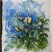 rose art - Golden White Yellow Zest Roses w emerald green - flower art - Mothers Day gift  original watercolour 7x8