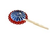 Paper Rosette Cupcake Topper/ Set of 6 Paper Rosette on Wooden Pick