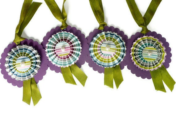 Pennant Party Decoration Set/ Pennet/ 6 Cupcake toppers/ 4 Gift Tags