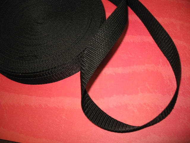3 yards 1" Black Nylon Webbing tape for altered your fashion and tot bag designs