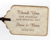 50 Thank You Tags Gift Tags Wedding Favor Tags Shower Favor Tags Labels Hang Tags - Vintage Personalized Vintage
