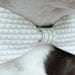 Grey and White Scalloped Striped Dog Bow-tie - Wedding Accessories for Dogs