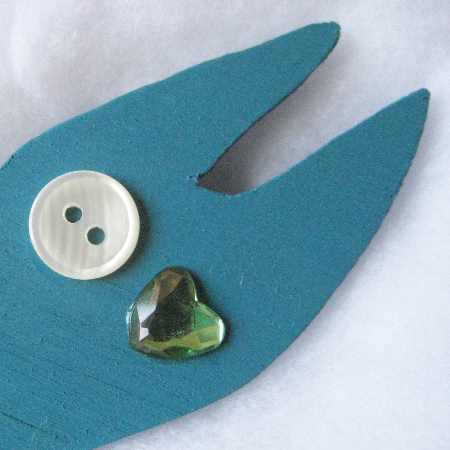 wooden turquoise fox brooch