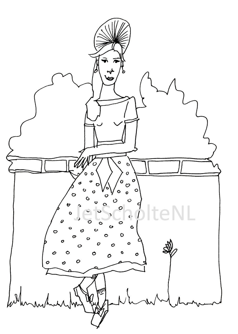 50's lady illustration.