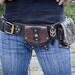 Two toned steampunk Leather Hip Belt Bag