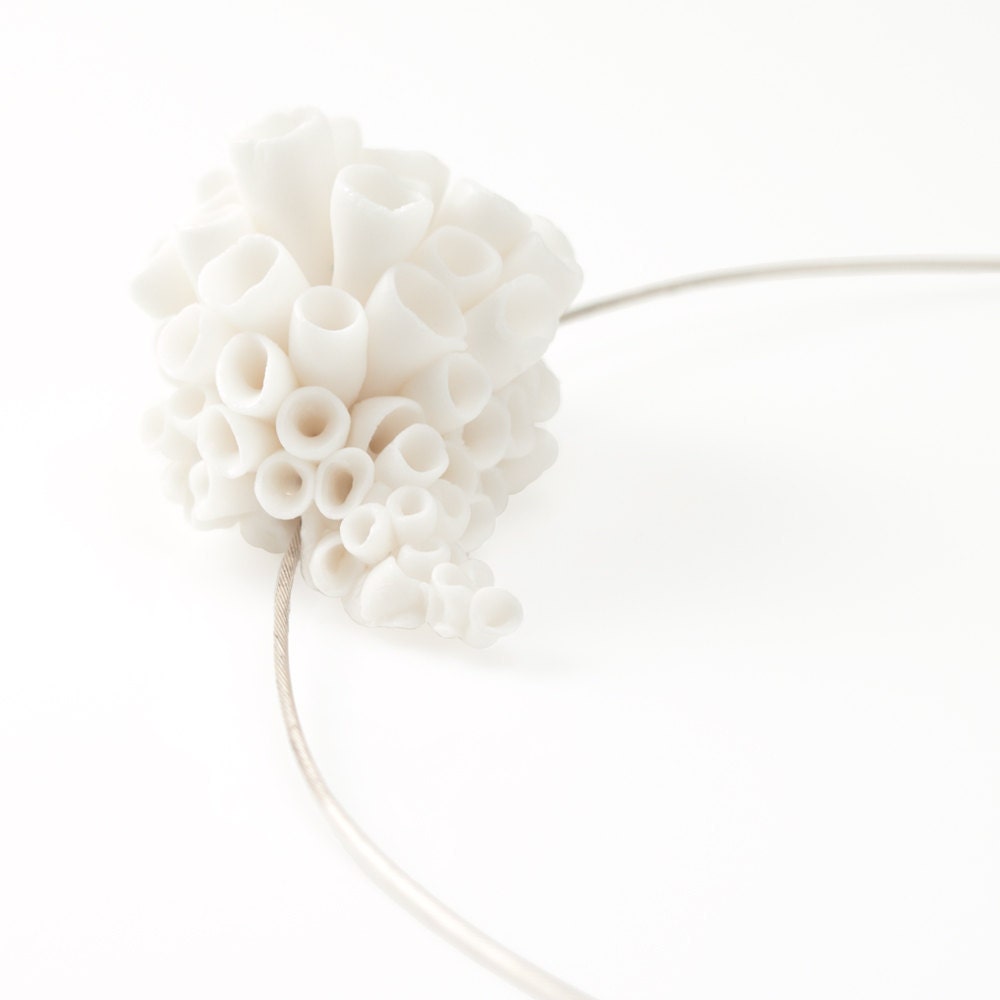 Molokai Porcelain Pendant,White,Sterling Silver- Free Gift Wrapping