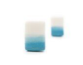 El Mar Ombré Porcelain  Cufflinks,White and Sky Blue