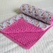 Sweet Dreams Hand Crocheted & Lined Baby Blanket - Bright Pink