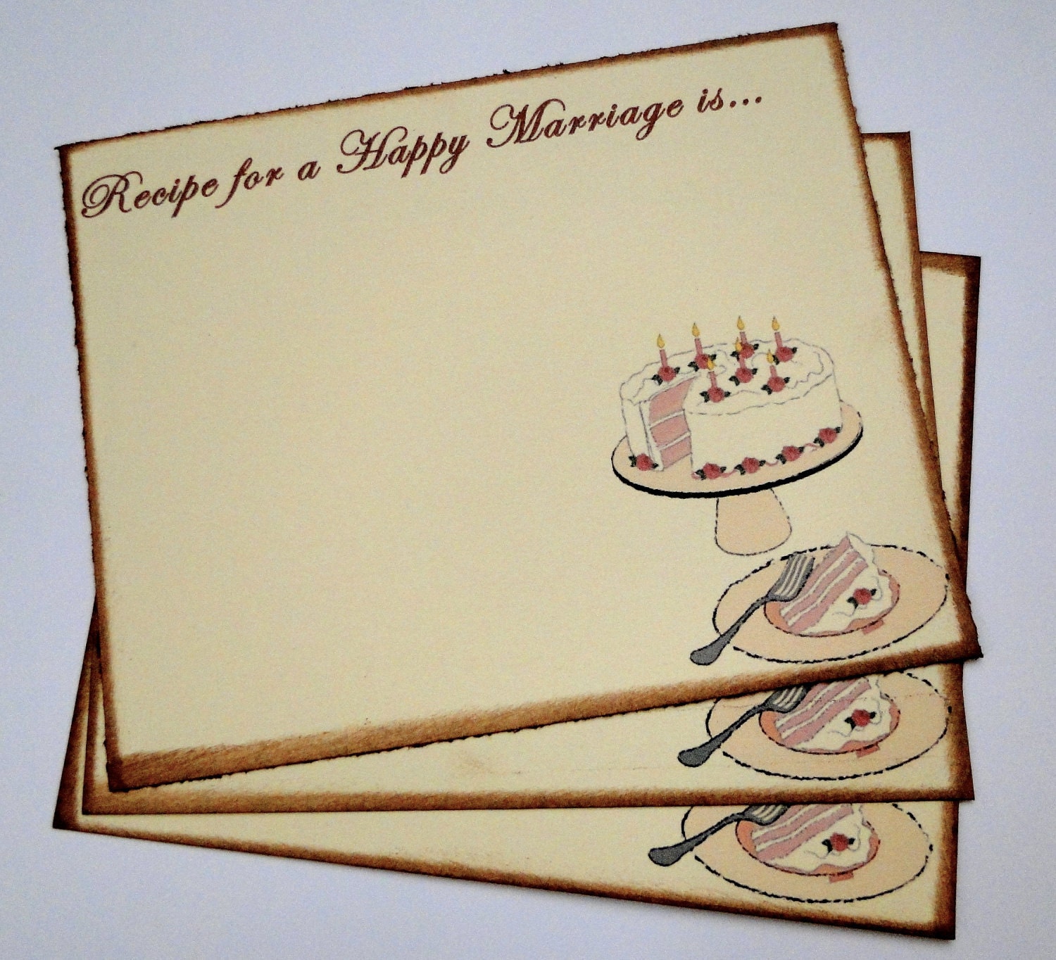 Reserved for Jen Nguyen (tnnguy05)  - Wedding Guest Book Alternative Cards - Set of 60 - Recipe for Happy Marriage