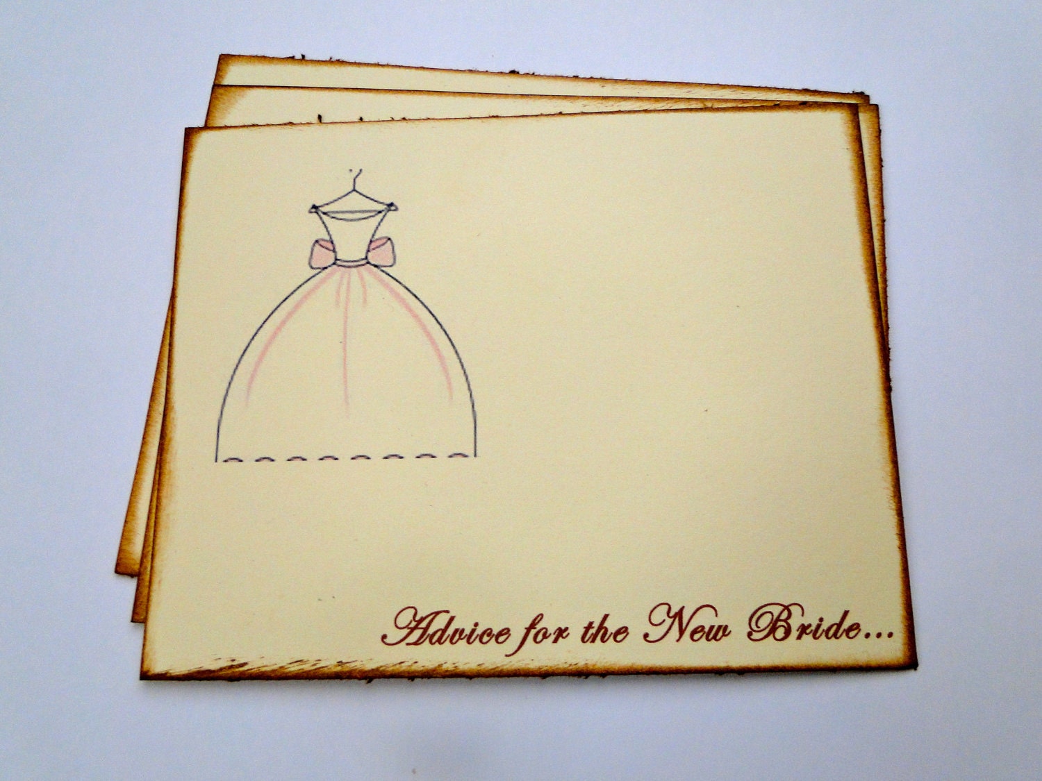 Bridal Shower Guest Book Alternative Cards - Set of 50 - Bridal Gown Wedding Advice