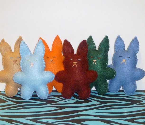 small bunnies felt play set kids toys / bunny rabbit for toddlers children woodland nursery toddler toy baby forest animal decor