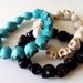 Goth Howlite Skull Bracelets- 3 pack
