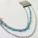 Silver Chain Ear Cuff- Blue Beaded