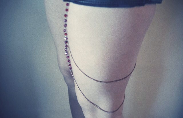 Leg Chain- Red Beaded