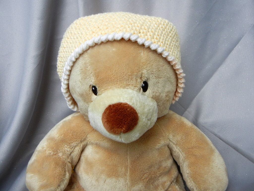 Crochet Kids Beanie Cotton Yellow Kids Hat