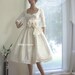 Marianne - Vintage Inspired Wedding Dress with 3/4 sleeves. Tea Length. Gorgeous Dupioni SILK.