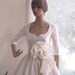 Marianne - Vintage Inspired Wedding Dress with 3/4 sleeves. Tea Length. Gorgeous Dupioni SILK.