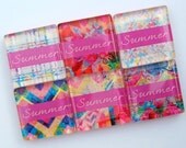 Custom Name Magnets - Hot Pink Patterns - One Inch Glass Magnets - Set of Six