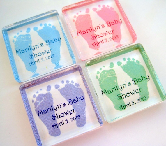 Baby Shower Favor Magnets 1 Inch Glass by StuckTogetherMagnets