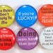 Magnets - Kinda Bitchy - Set of Six One Inch Glass Magnets