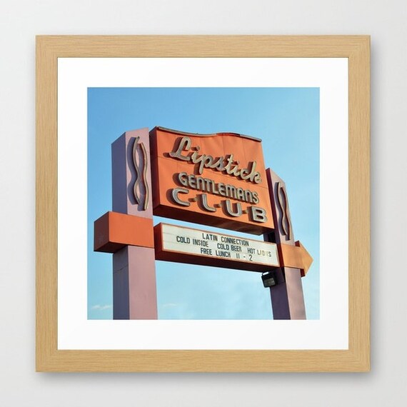 Items similar to Lipstick Gentlemen's Club Vintage Sign 10x10 Digital