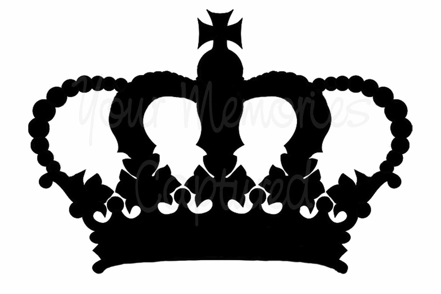 Ornate Crown Reusable Stencil - for fabric, wood, paper, canvas, walls - 8x5.5