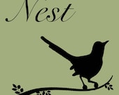 Nest French Shabby Chic Reusable Stencil - for fabric, wood, paper, canvas, walls - 6x6