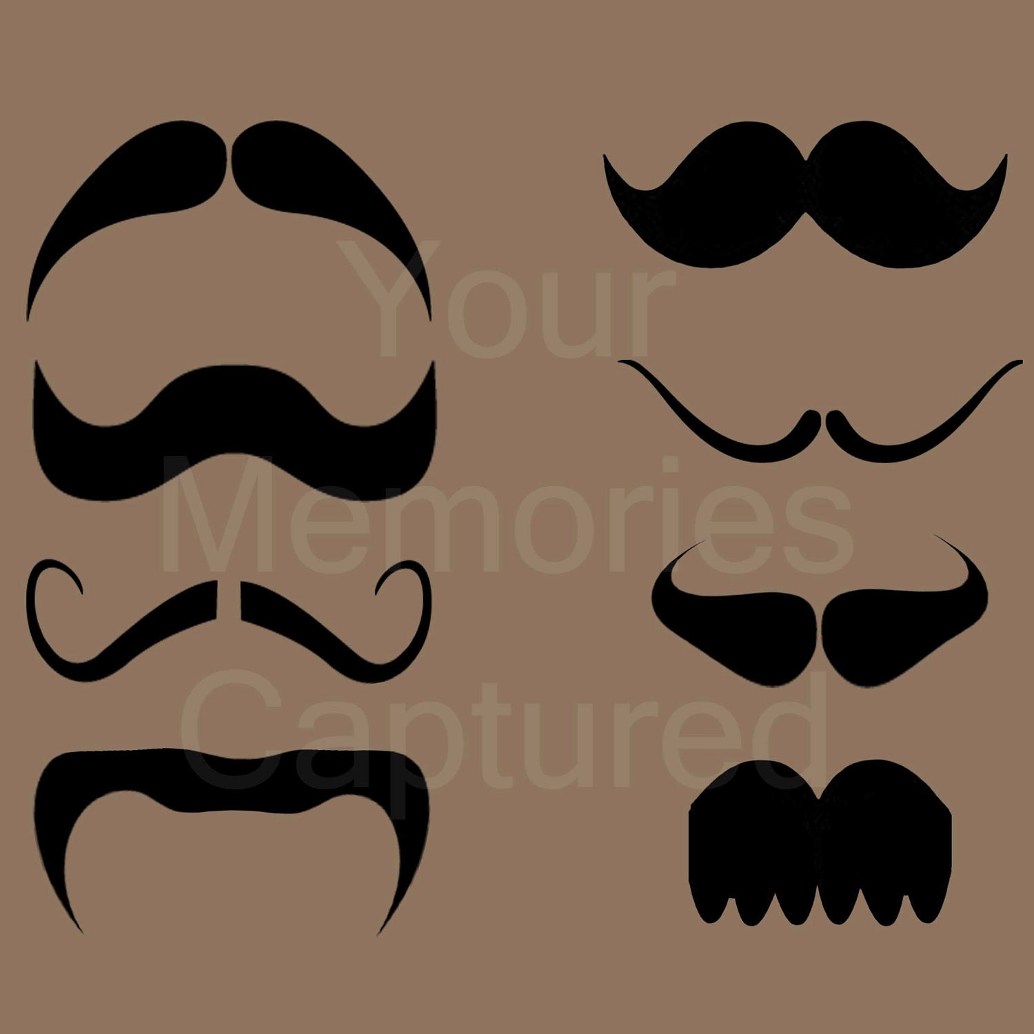 Mustaches Collage Reusable Stencil - for fabric, wood, paper, canvas, walls, burlap - 11x9