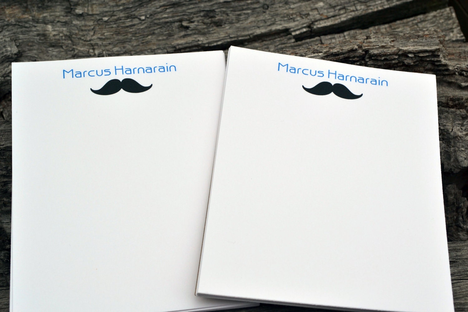 Personalized Notepads Set of 2 Mustache Love Design