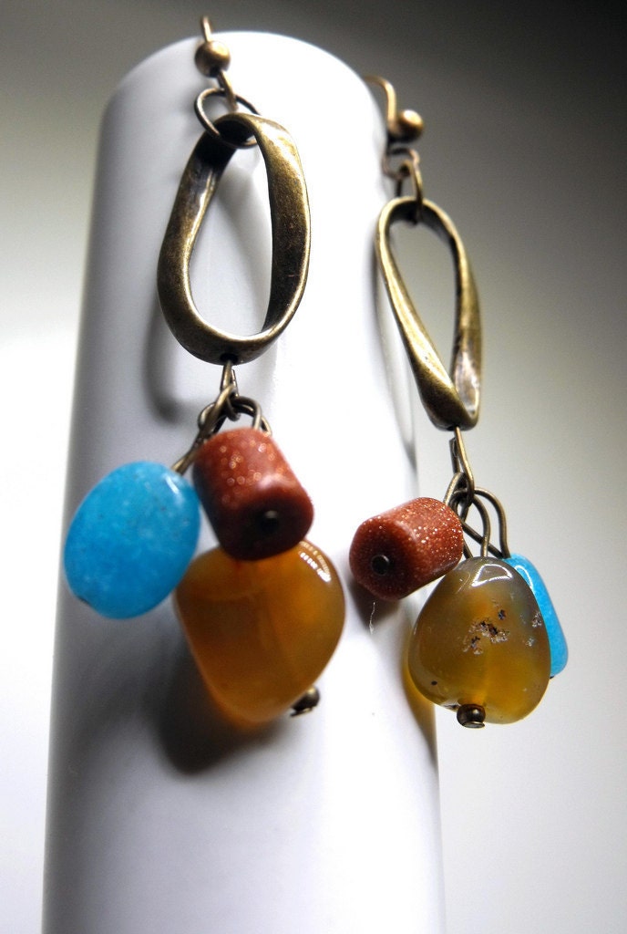 Taos Earrings--Butterscotch Chalcedony, Matching Necklace and Bracelet Available