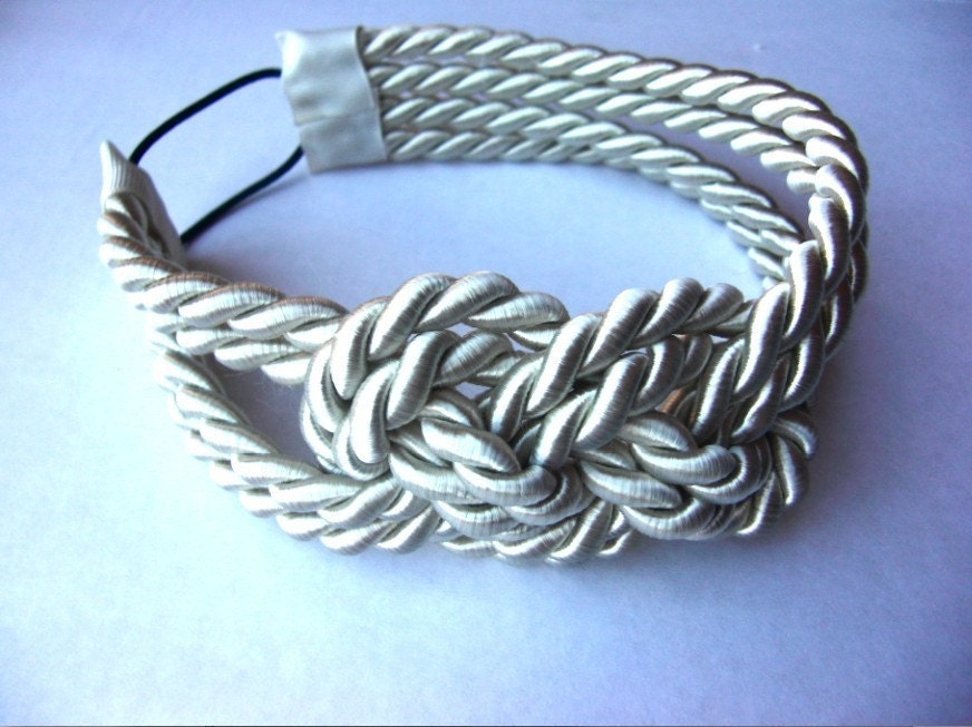 Large ivory sailor knot headband