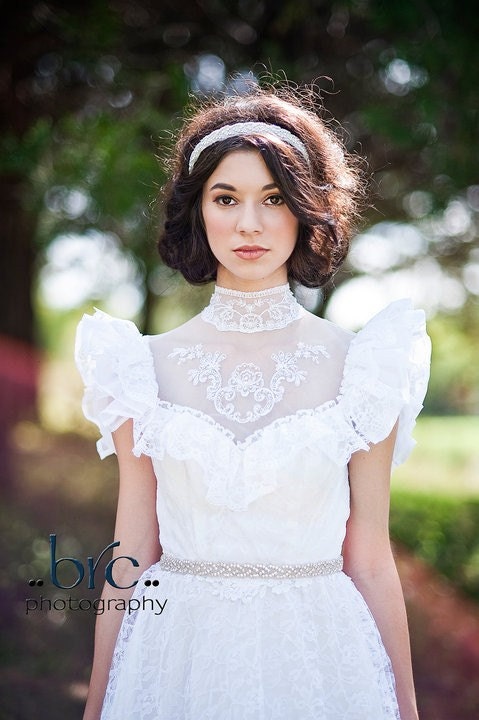 Bridal Sash, Crystal Sash - Sarah is a Custom Wedding Sash made rhinestone and silver beaded bridal sash or belt with ribbon tie