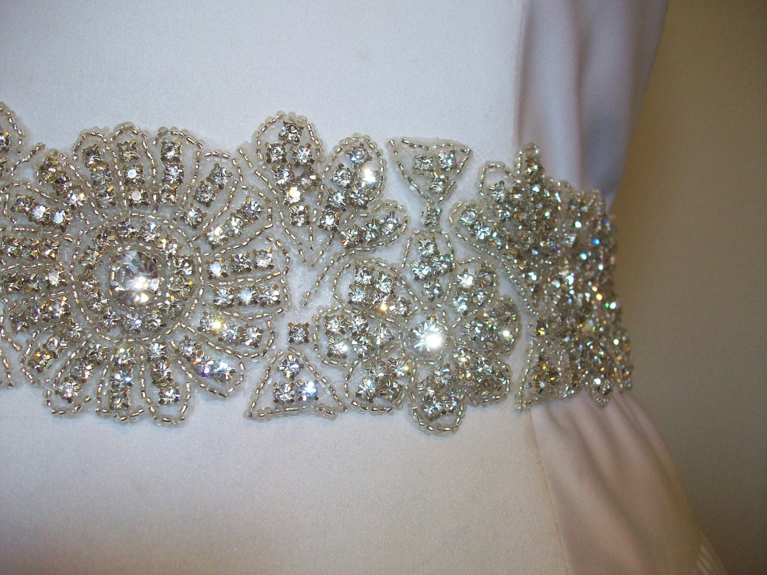 Swarovski Crystal Bridal Belt Sash - Becky - wedding sash , crystal sash , beaded sash