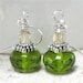 Spring Green Earrings, Crystal Drop Earrings, Green Czech Glass Earrings, Beaded Earrings, Dark Green Glass Earrings