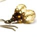 Champagne Glass Earrings Czech Honey Topaz Glass Drop Earrings Antique Brass Earrings