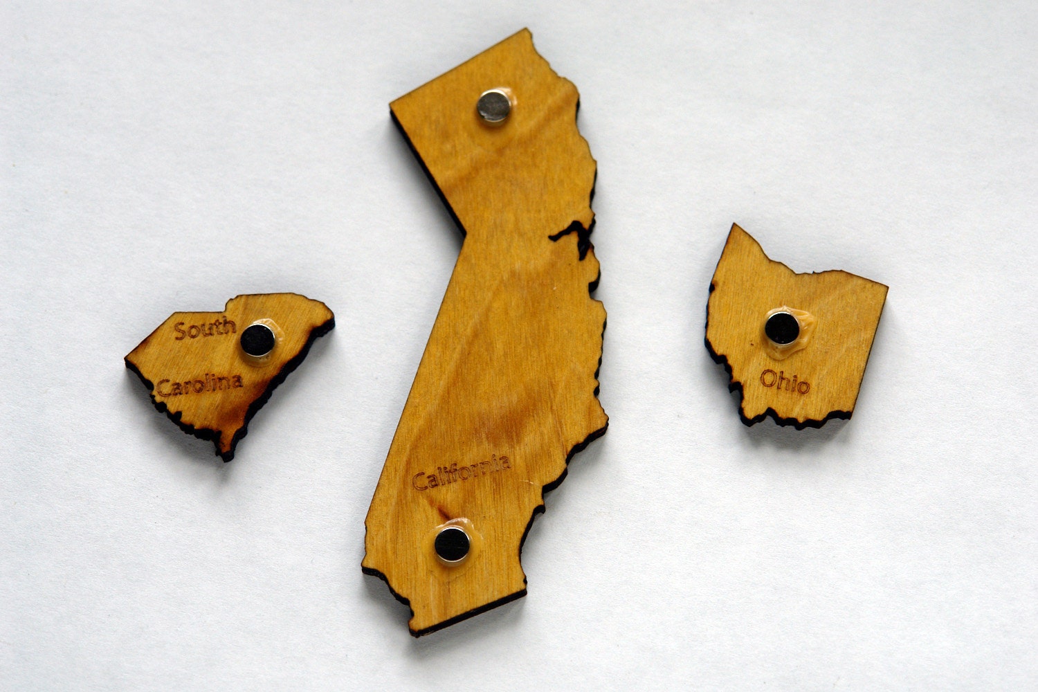 USA Magnetic Time Zone Puzzle - Stained Birch Plywood