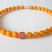 Spring Necklace in Mango Orange Jade and Rose Pink Quartz / "BRIONI"