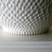 Elegant Intricately Carved Large Matte White Stoneware Bowl / Thousands of Hand-Carved Marks / Ostrich-Egg Matte Finish / "DAPPLE DIVOT"