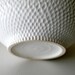 Elegant Intricately Carved Large Matte White Stoneware Bowl / Thousands of Hand-Carved Marks / Ostrich-Egg Matte Finish / "DAPPLE DIVOT"