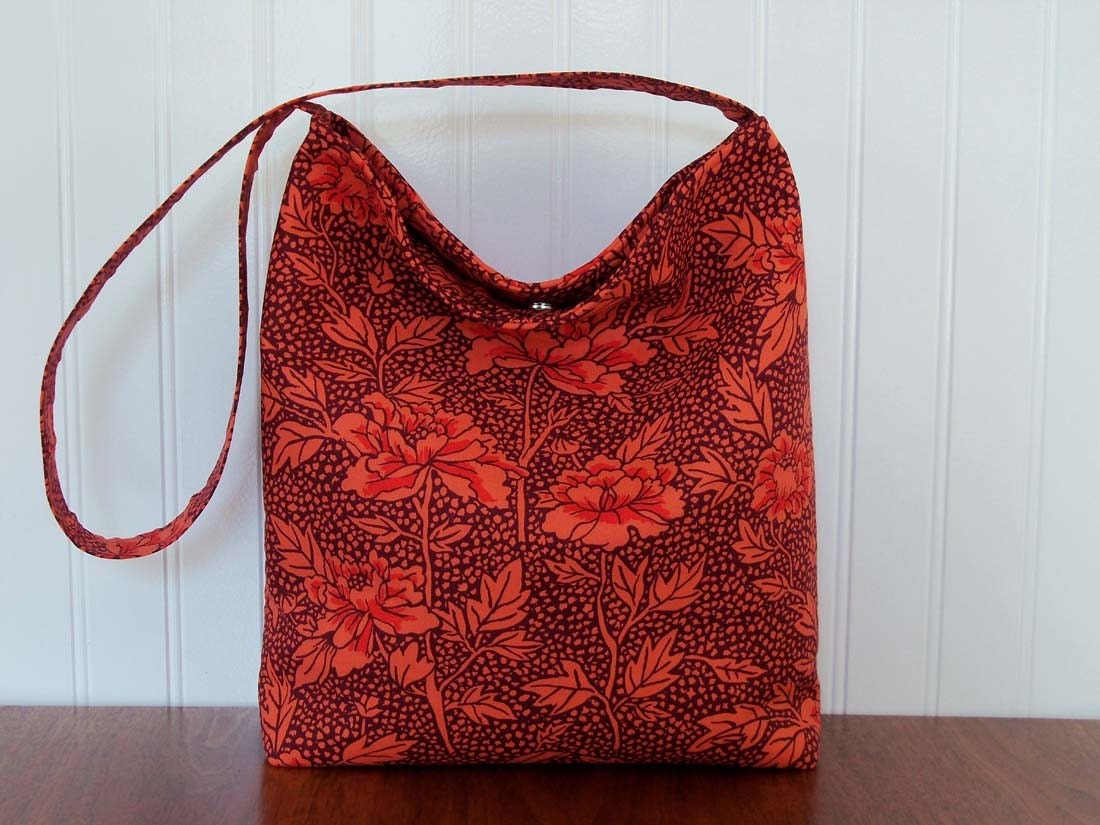 15% off entire shop - Coupon code 15OFF - Slouch Purse - Kaffe Fassett - Peony