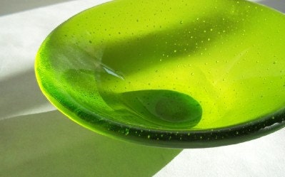 Lime Green Small Fused Glass Bowl