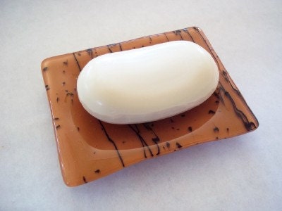 Pumpkin Spice Fused Glass Soap Dish