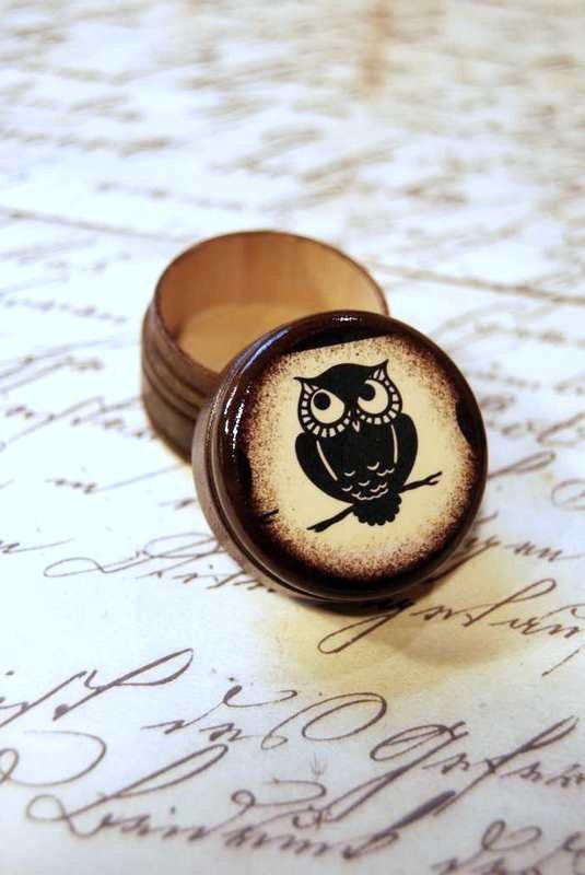 Owl  - Black Owl Pill Box